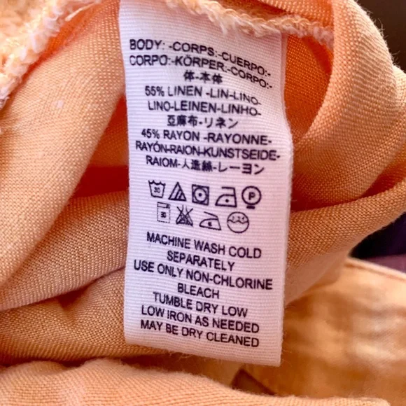 Free People Shining Sun Wrap Linen Jumpsuit Romper Playsuit Orange Cutout Sz L - Picture 12 of 12